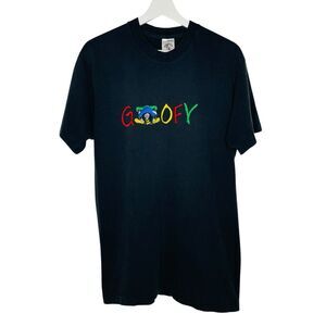 Vintage Disney Goofy Shirt Adult Large Spellout 90s Embroidered